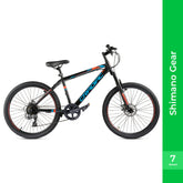 Cradiac Globetrotter 7 Speed MTB, 26 Inch Steel Geared High Performance Mountain Cycle for Men with Front Suspension & Dual disc Brakes | Ideal for 12+ Years, Unisex, Frame Size - 18.5 Inch
